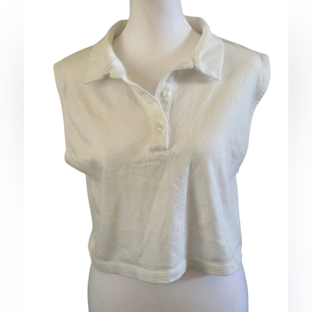 Zara White Sleeveless Crop Top